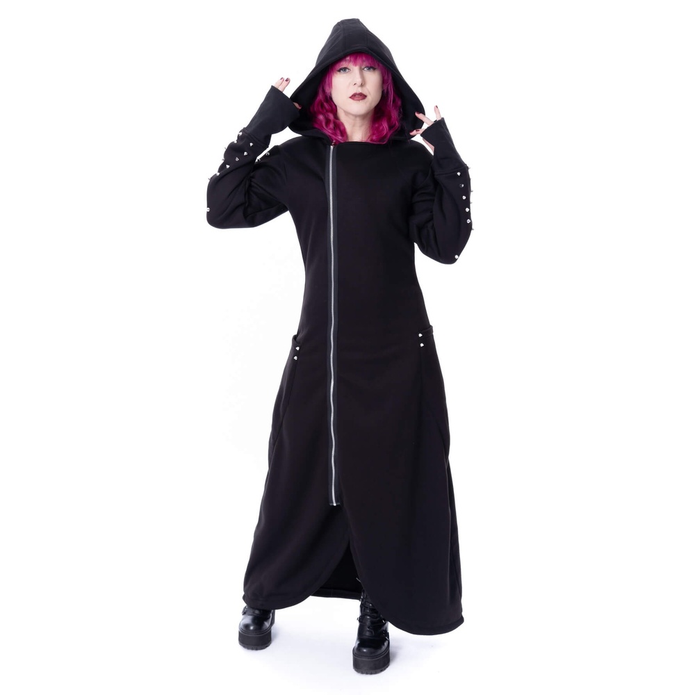 Chemical Black - Duska Maxi Vest met capuchon - Zwart